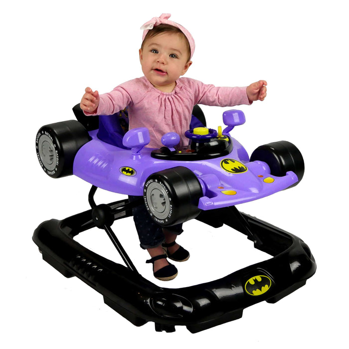 Batman baby walker purple with baby in seat