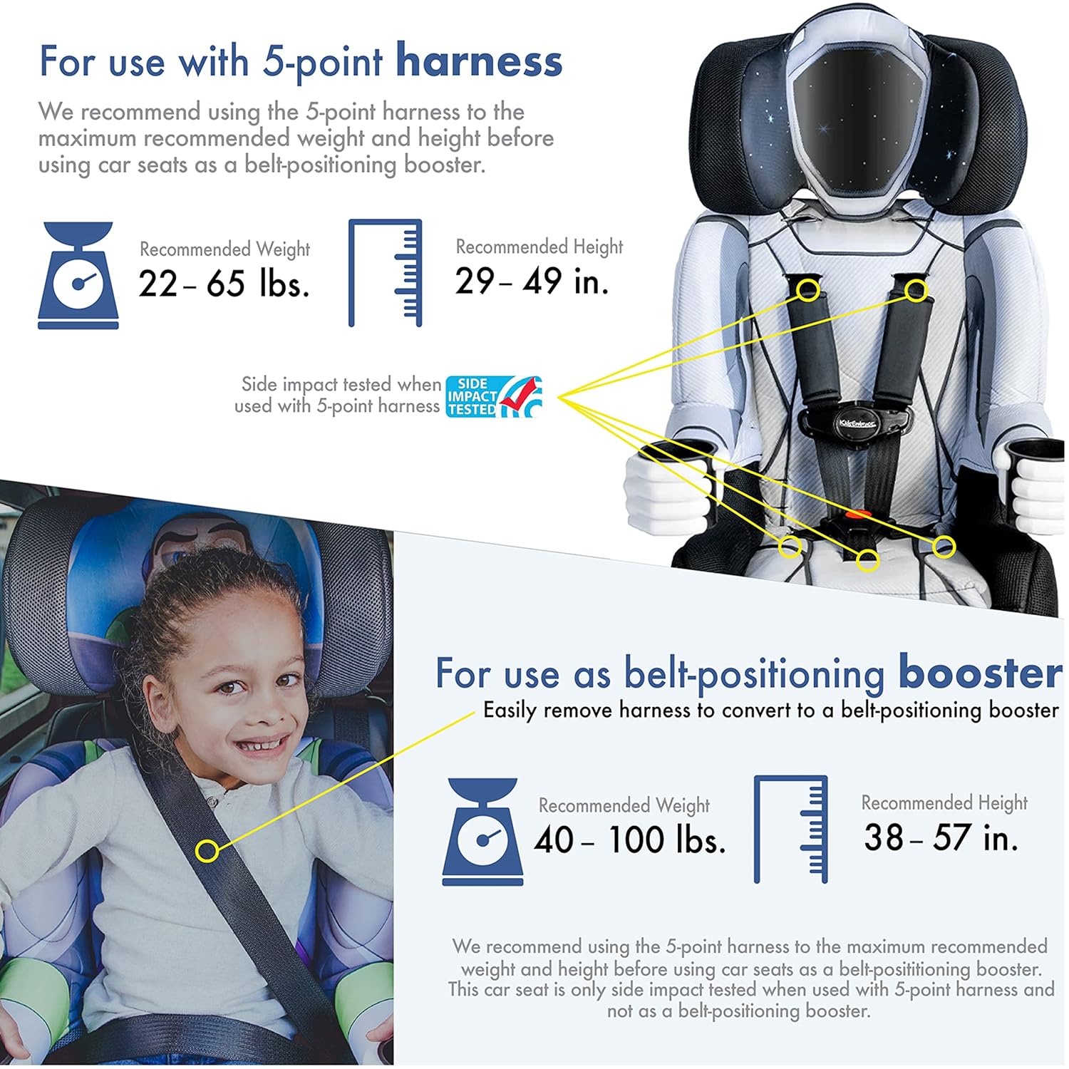 Astronaut 2-in-1 Harness Booster Car Seat