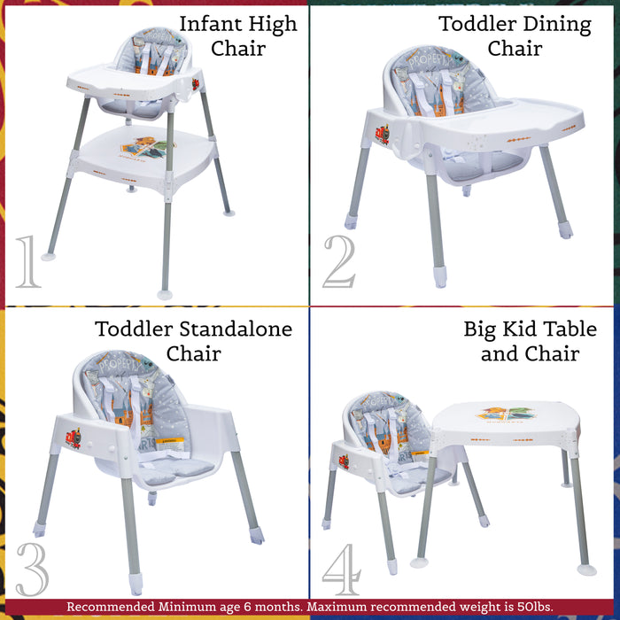 Harry Potter Magical 4-in-1 High Chair | Infant to Kids - Transfigures to Table & Chair, Up to 50lbs