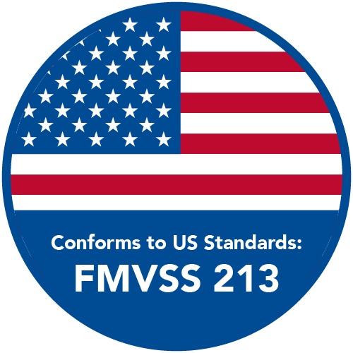 Conforms to US Standards FMVSS 213