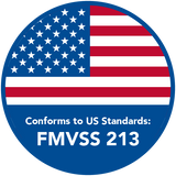 Conforms to US Standards FMVSS 213
