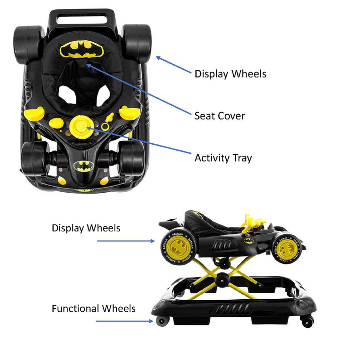 Replacement Part - Walker Fixed Car Wheels - Batman/Batgirl